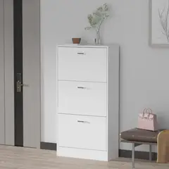 VENTITAS HOME - Zapatera Organizador Flavia 3 Compartimientos Blanco