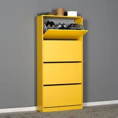 VENTITAS HOME - Zapatera Moderna Nicky 4 Compartimientos Color Mango