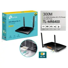 TP LINK - Router 4G Lte Tp-link Wifi Inalámbrico 300mbps TL-MR6400 SIM Card
