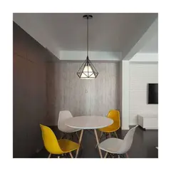 HOME NEAT - Lámpara de colgante vintage nórdico diamante metal e27 ø25cm negro