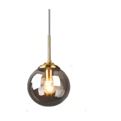 HOME NEAT - Lámpara colgante techo vintage industrial globo de cristal E27 gris