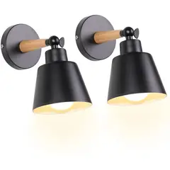 HOME NEAT - 2 Unidades Aplique Lámparas de Pared Moderno E27 - Negro