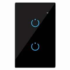 GENERICO - Interruptor Inteligente Universal Wifi Luz Smart Negro Alexa 2 Bandas