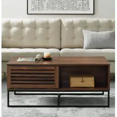 VENTITAS HOME - Mesa de Centro Industrial Rattina Caramelo