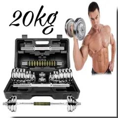 YORK - Set 20kg de Pesas Cromadas Accesorios