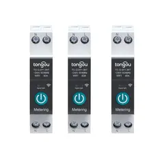 TONGOU - SET X 3 LLAVES TERMICAS CON MEDIDOR DE ENERGIA INTELIGENTE 40 A