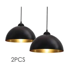 HOME NEAT - 2 Unidades Lámpara de techo Vintage E27 Ø30cm - Negro