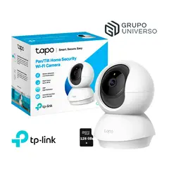 TP LINK - Cámara de Vigilancia Tapo C210 2K 3MP Tp-Link Wi-Fi Gira 360 + SD 128GB