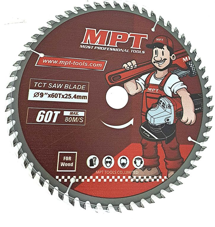 DISCO CORTE MADERA 9PULG 60T PROFESIONAL MPT TOOLS