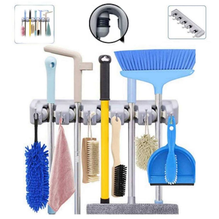 Soporte organizador para escobas