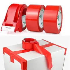 GENERICO - Cinta de embalaje de colores 200 Yardas - Rojo / 6 Und.