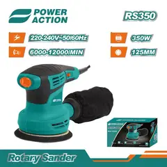 POWER ACTION - Lijadora excéntrica o roto-orbital 350w industrial