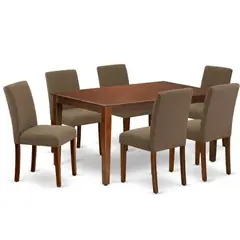 GENERICO - Juego de Comedor 6 sillas Living Furniture Loto Marrón