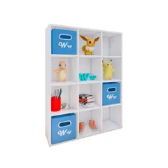 WONDER WOOD MUEBLERIA - Organizador Juguetero Montessori de 12 Compartimientos Melamina Blanca