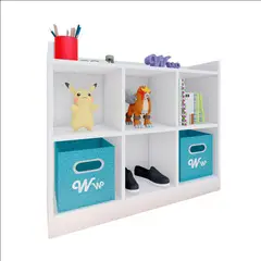 WONDER WOOD MUEBLERIA - Comoda Juguetero Montessori de 6 Espacios Melamina Blanca