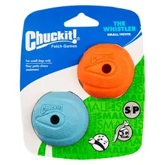 CHUCKIT - Juguete Pack de 2 Pelotas con Silbido Tamaño Pequeño