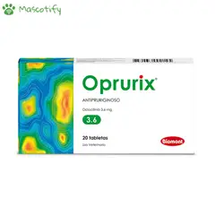 GENERICO - Oprurix 3.6 mg para perros con alergias en la piel x20 tab