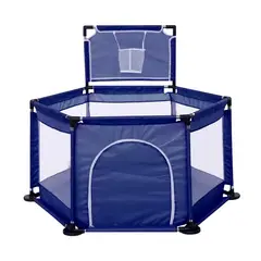 BABYPAL - Corral Bebé Con Canasta Básquet Azul