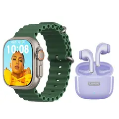 LENOVO - LP40 Pro De Audífonos-Morado y Watch S8 Ultra-Verde