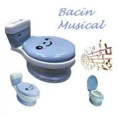 GENERICO - Bacín Musical con Asiento de Esponja Suave Ergonómico Azul