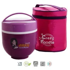 GENERICO - Termo de comida lonchera térmica 1000 ml / 480 ml FUCSIA