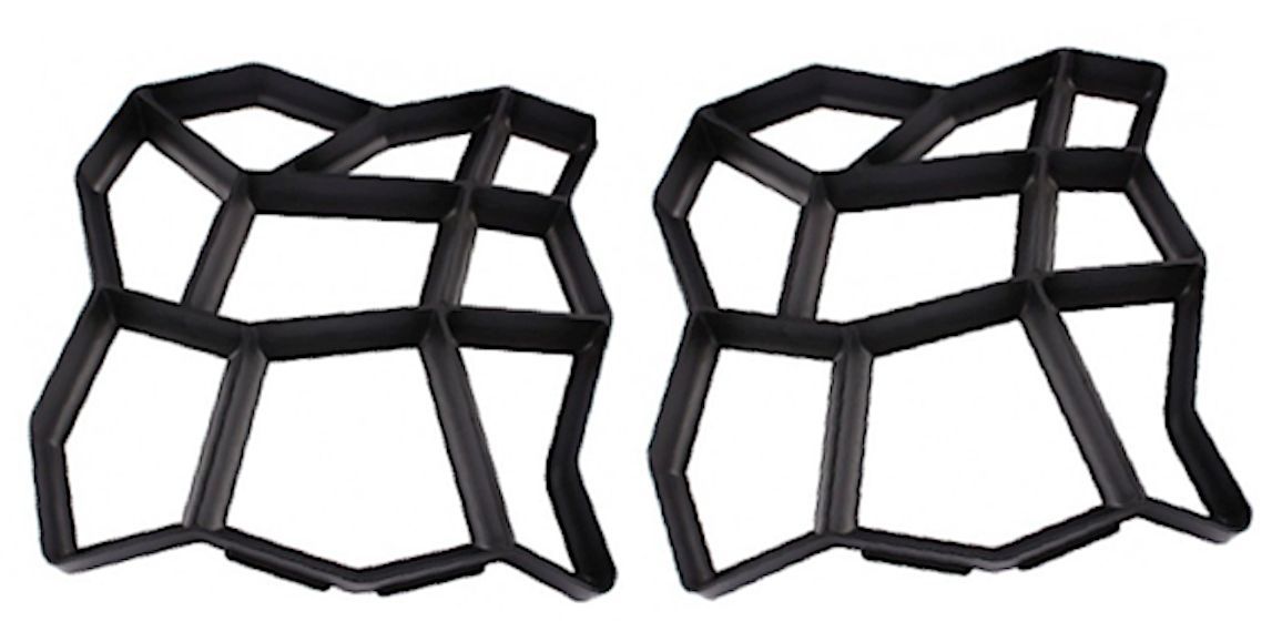 PACK 2 MOLDE PARA PISO CEMENTO PLANTILLAS MODELO IRREGULAR 50X50CM