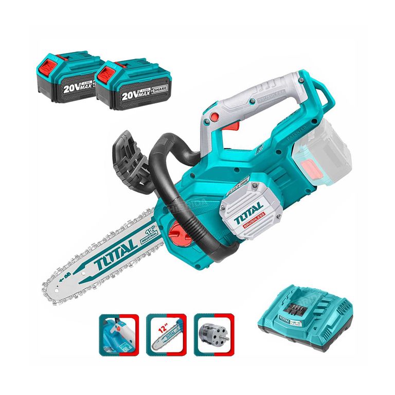 COMBO MOTOSIERRA INALÁMBRICA CORTADORA MADERA 20V Y 2 BATERÍAS 4 AH