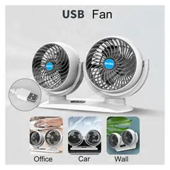 GENERICO - Ventilador para Auto Camion 12V - 24V Doble Ventilador