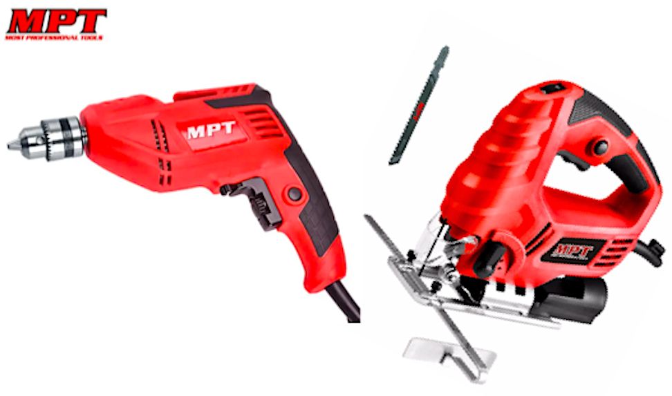 COMBO TALADRO ELÉCTRICO 400W  SIERRA CALADORA 550W MPT TOOLS