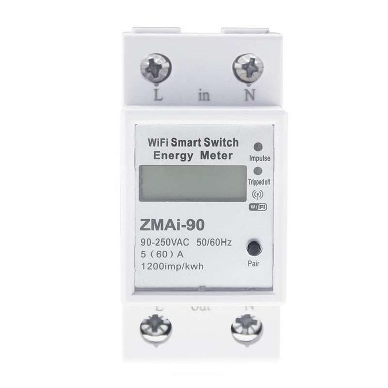 Medidor de Energía Inteligente Tuya Interruptor WiFi 60A PST-ZMAi-90