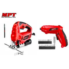 GENERICO - COMBO DESTORNILLADOR INALAMBRICO CALADORA ELECTRICA 550W MPT TOOLS