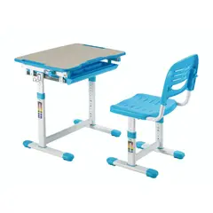 GENERICO - ERGOKID Escritorio con Silla para Niño Mesa Estudio Ajustable - Azul