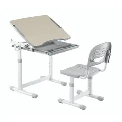 GENERICO - ERGOKID Escritorio Ergonómico con Silla para Niño Ajustable - Gris