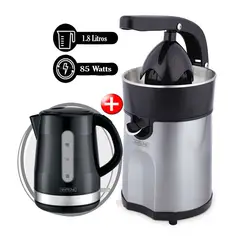 WHITELINE - Combo Exprimidor de Palanca de Cítricos 85W Hervidor
