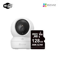 EZVIZ - Cámara de seguridad inteligente para interiores C6N Full Hd + SD 128 GB