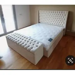 GENERICO - Cama Capitoneado King - Beige