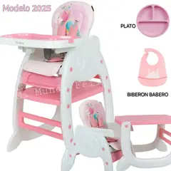 BABY HAPPY - Silla de Comer con Mesa Recreativa  Baberbo y plato