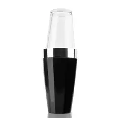 GENERICO - Coctelera Boston Antideslizante de Acero Inoxidable negro