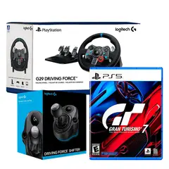 LOGITECH - Timon Con Pedal G29 + Palanca De Cambios + Gran Turismo 7 PS5