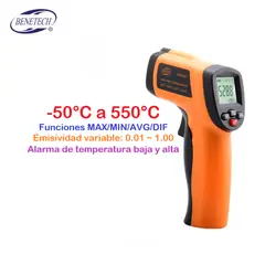 BENETECH - Pirómetro Termómetro Infrarrojo Profesional - GM550E