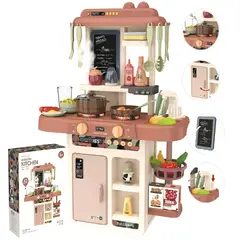 GENERICO - Cocina para Niños Vapor,Luz y Agua 63cm con 42 piezas