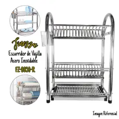 FINEZZA - Escurridor de Vajilla Acero Inoxidable FZ-8050-R