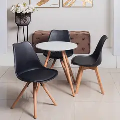 PANADECOR - Silla De Comedor Negra Moderna Estilo Nórdico 53Cm Pvc