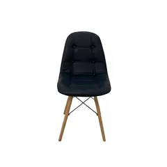 CONCEPT - Silla De Comedor Panadecor Negra Moderna Estilo Escandinavo 55Cm Pvc
