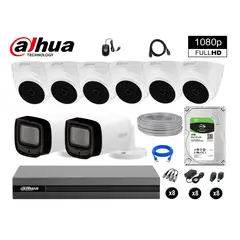 DAHUA - CÁMARAS SEGURIDAD KIT 8 1080P MAYOR ALCANCE VARIFOCAL + 1TB