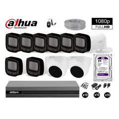 DAHUA - CÁMARAS SEGURIDAD KIT 10 FULLHD +1TB MAYOR ALCANCE VARIFOCAL