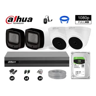 DAHUA - CÁMARAS SEGURIDAD KIT 4 1080P MAYOR ALCANCE VARIFOCAL + 1TB