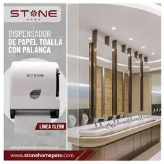 STONE - DISPENSADOR DE PAPEL TOALLA CON PALANCA BLANCO LINEA CLERK -