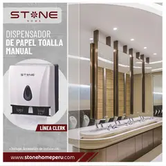 STONE - DISPENSADOR DE PAPEL TOALLA ROLLO MANUAL BLANCO LINEA CLERK -