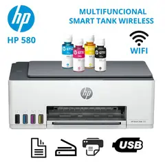 HP - Impresora Multifuncional Smart Tank 580 wifi